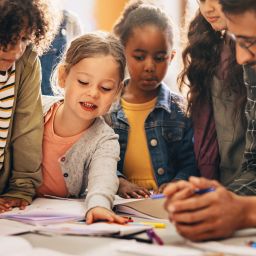 Students in a new classroom provided by the California Charter School Grant Program