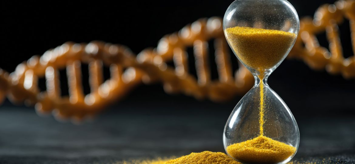 Hourglass with DNA strands