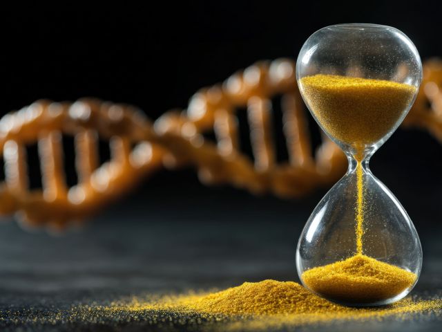 Hourglass with DNA strands